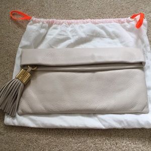 Leather clutch - Stone